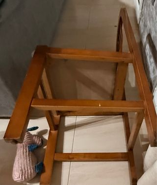 5    Sillas de Comedor Madera y Tela Beige