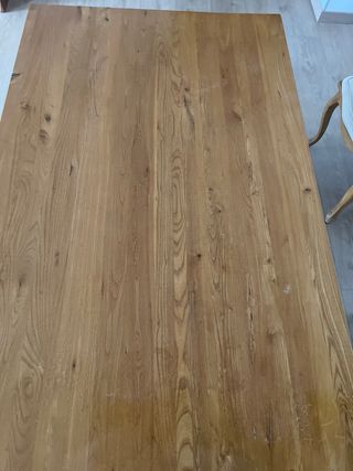 Tavolo da Pranzo in Legno Massello Beige/Marrone