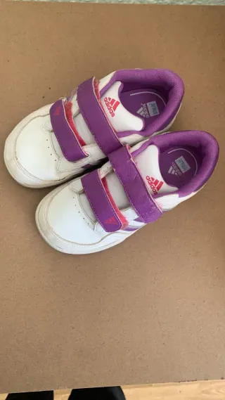 Zapatillas Adidas Niña Velcro Morado Blanco