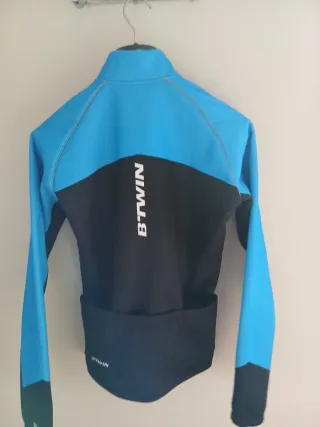 Giubbino ciclismo Btwin blu/nero