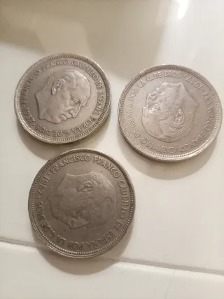 3 Monedas Franco 1961 España