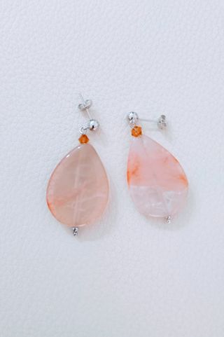 Pendientes Plata Ágata Gris Rosa