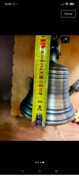 Campana de bronce náutica con ancla