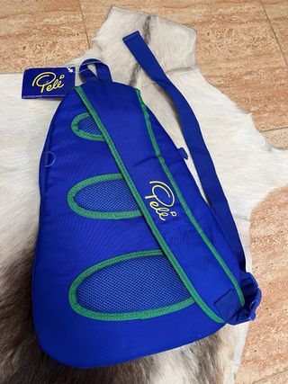 Mochila Pelé Oficial Vintage Azul y Verde