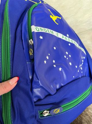 Mochila Pelé Oficial Vintage Azul y Verde