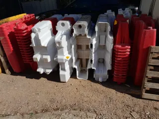 Vallas de obra amarillas peatonales