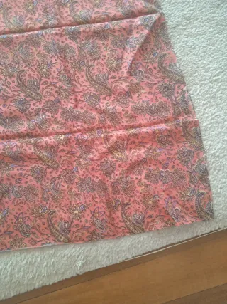 Tela de seda salmon, estampado cachemir 0,90x3