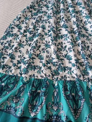 Vestido midi floral turquesa Shein