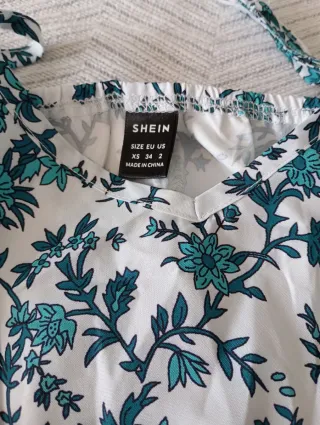 Vestido midi floral turquesa Shein