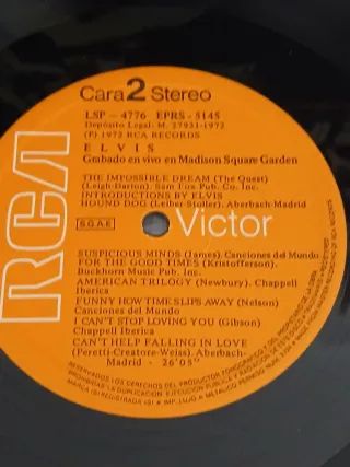 Elvis Grabado en Vivo Madison Square Garden