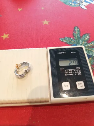 Pendientes 1/2 Aro Oro Blanco Circonitas