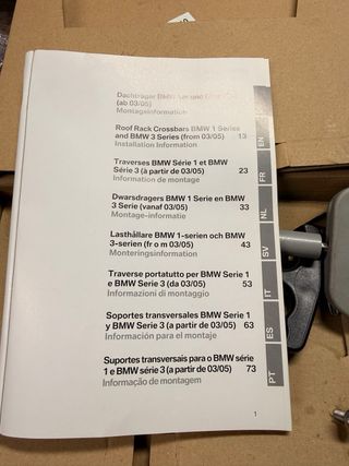 Barras de techo para 2 bicis BMW