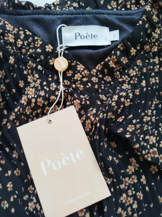 Vestido floral negro talla S sin estrenar