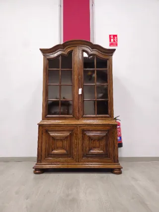 Alacena Rústica Madera con Vitrina