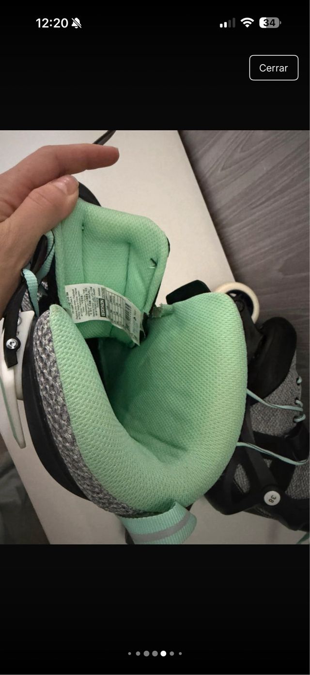 Patines en línea grises y menta Talla 38