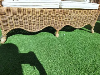 Sofá 2 plazas mimbre exterior con cojines