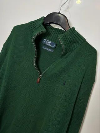 Jersey Polo Ralph Lauren half zip Verde