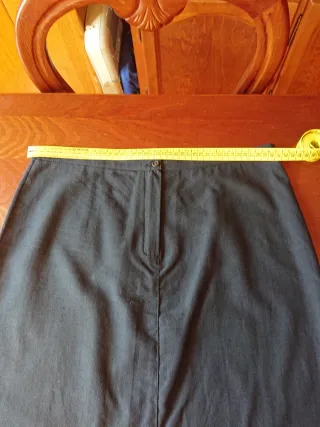 Minifalda Algodón y Lino Negra T42