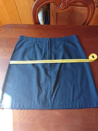 Minifalda Algodón y Lino Negra T42
