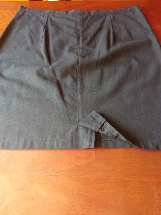 Minifalda Algodón y Lino Negra T42
