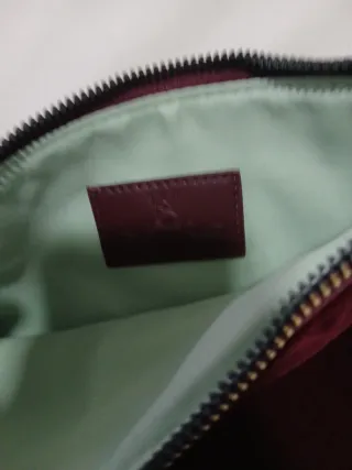 Bolso de mano IQ de terciopelo burdeos