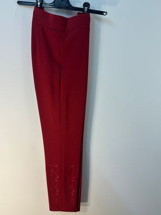 Pantaloni  Kajal - Rosso Elegante con ricami