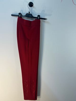 Pantaloni  Kajal - Rosso Elegante con ricami