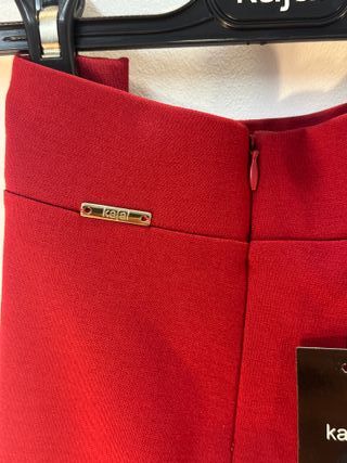 Pantaloni  Kajal - Rosso Elegante con ricami