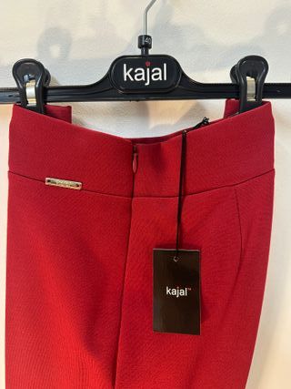 Pantaloni  Kajal - Rosso Elegante con ricami