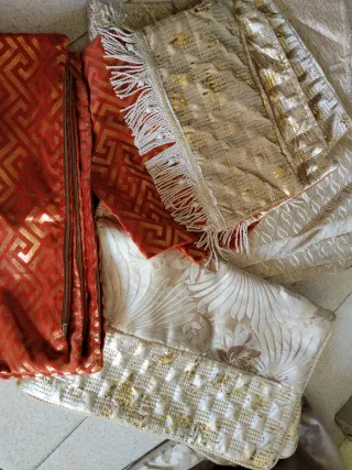 Fundas para salón color beige y oro