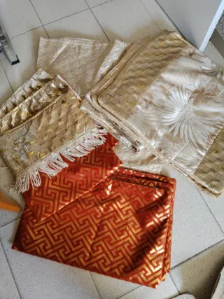 Fundas para salón color beige y oro
