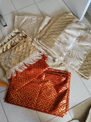 Fundas para salón color beige y oro