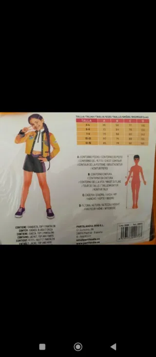 Disfraz K-pop niña Talla 7