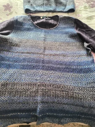 Jersey de punto degradado azul y gris