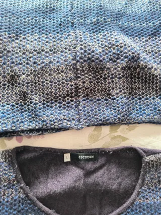 Jersey de punto degradado azul y gris