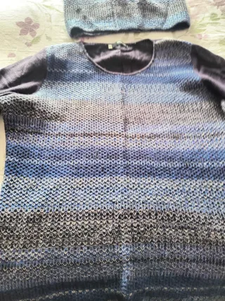 Jersey de punto degradado azul y gris