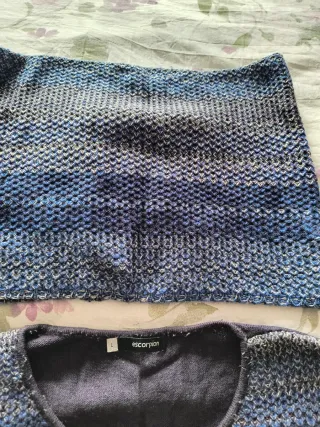 Jersey de punto degradado azul y gris