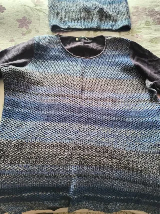 Jersey de punto degradado azul y gris