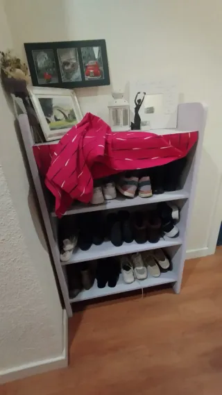 Mueble zapatero/estantería tela y madera