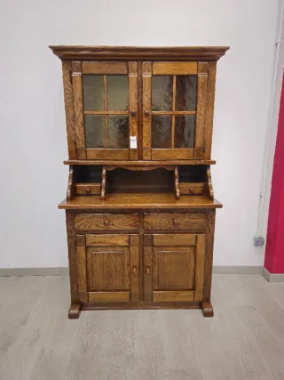 Alacena Rústica Roble con Vitrina