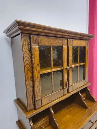 Alacena Rústica Roble con Vitrina