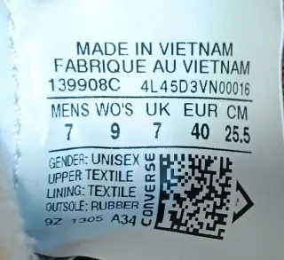 Zapatillas Converse Granates N°40