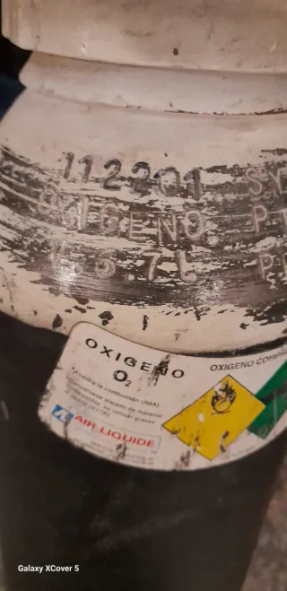 Botella de Oxígeno 5L .Vacia,solo (Envase)