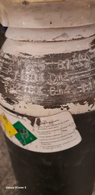 Botella de Oxígeno 5L .Vacia,solo (Envase)