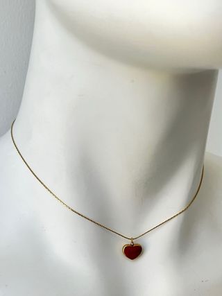 Collana Cuore Rosso in acciaio 45 cm Nuova
