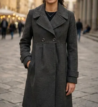 Cappotto grigio vintage classico S-XS