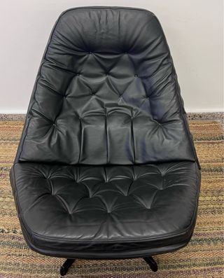 Butaca Danesa Vintage Negra + Reposapiés