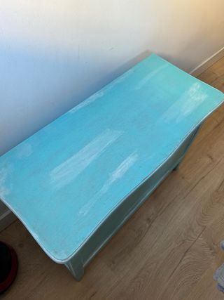 Baúl de madera Vintage - Azul Turquesa