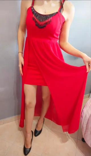 Abito lungo rosso elegante S