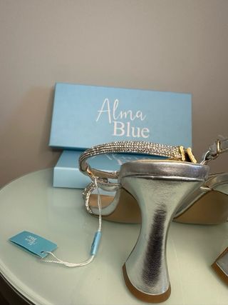 Alma en Pena Talla 37 Tacones Plata Fiesta Boda
